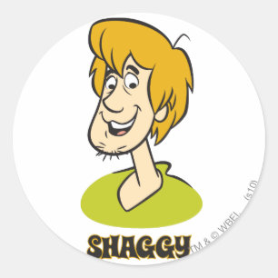 Shaggy Name Graphic Classic Round Sticker