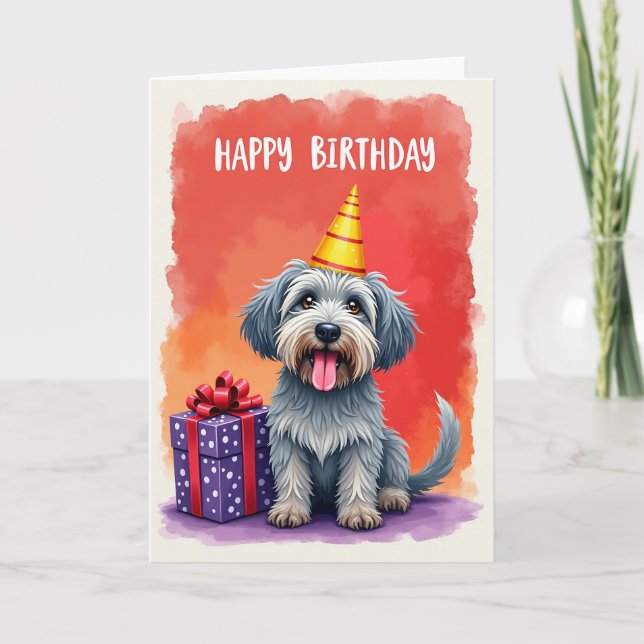Shaggy Pup Birthday Card (Front)