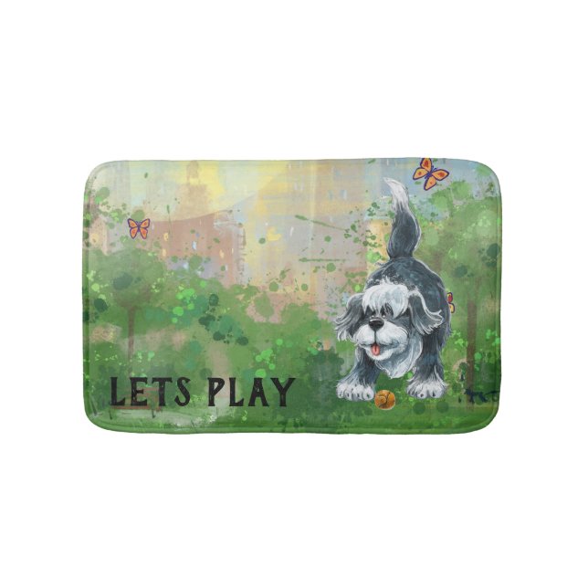 Shaggy Sheep Dog Bath Mat (Front)