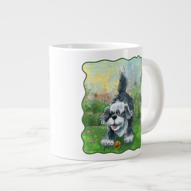 Shaggy Sheep Dog Large Coffee Mug (Front Right)