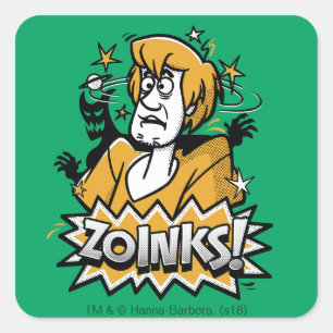 Shaggy "Zoinks!" Halftone Graphic Square Sticker