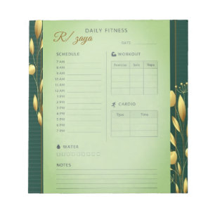 shagreen watercolor pastel daily fittness Planner Notepad