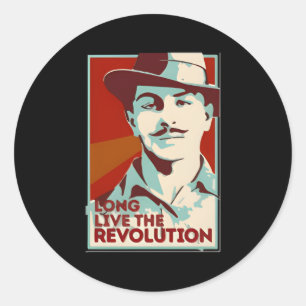 Shaheed Bhagat Singh Revolution Classic Round Sticker