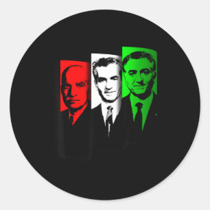 Shahs Of Iran Pahlavi Monarchy Persian Leaders  Classic Round Sticker