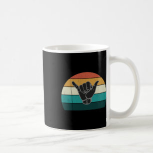 Shaka And Surf Sign - Cool Vintage Surfer Surfing Coffee Mug