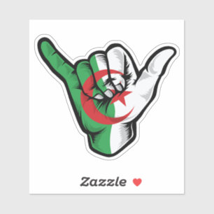 Shaka Hand Algeria Flag Good Vibes Sticker