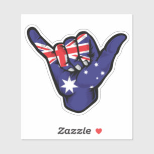 Shaka Hand Australia Flag Good Vibes Sticker