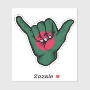 Shaka Hand Bangladesh Flag Good Vibes Sticker