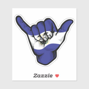Shaka Hand El Salvador  Flag Good Vibes Sticker