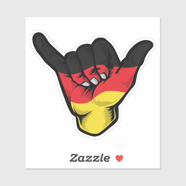 Shaka Hand Germany Flag Good Vibes Sticker (Sheet)