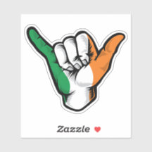 Shaka Hand Ireland Flag Good Vibes Sticker