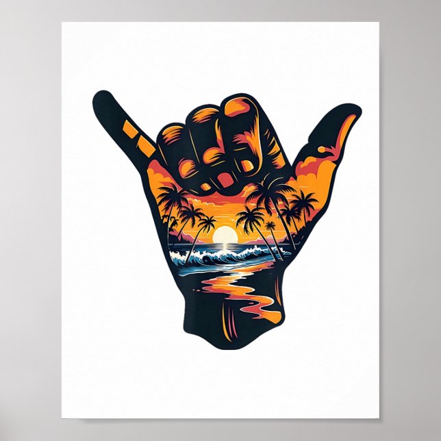 Shaka Hand Sign Aloha Surfing Surf Summer Vacation (Front)