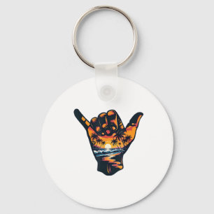 Shaka Hand Sign Aloha Surfing Surf Summer Vacation Key Ring