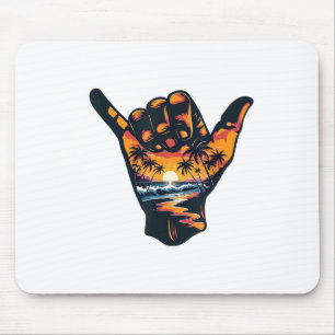 Shaka Hand Sign Aloha Surfing Surf Summer Vacation Mouse Pad