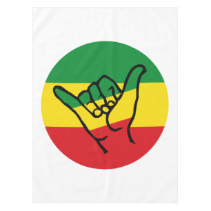 Shaka Hand With Reggae Colors Tablecloth