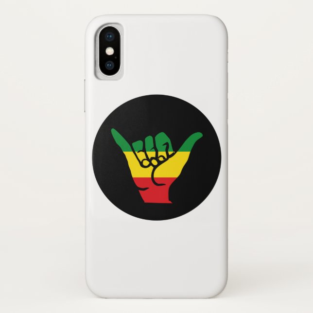 Shaka Hands With Reggae Colours Case-Mate iPhone Case (Back)