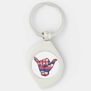 Shaka Hawaii Flag Key Ring