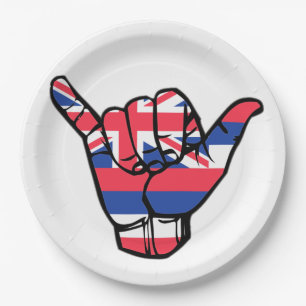 Shaka Hawaii Flag Paper Plate