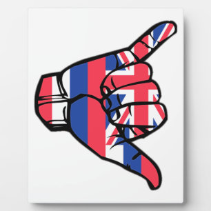 Shaka Hawaii Flag Plaque