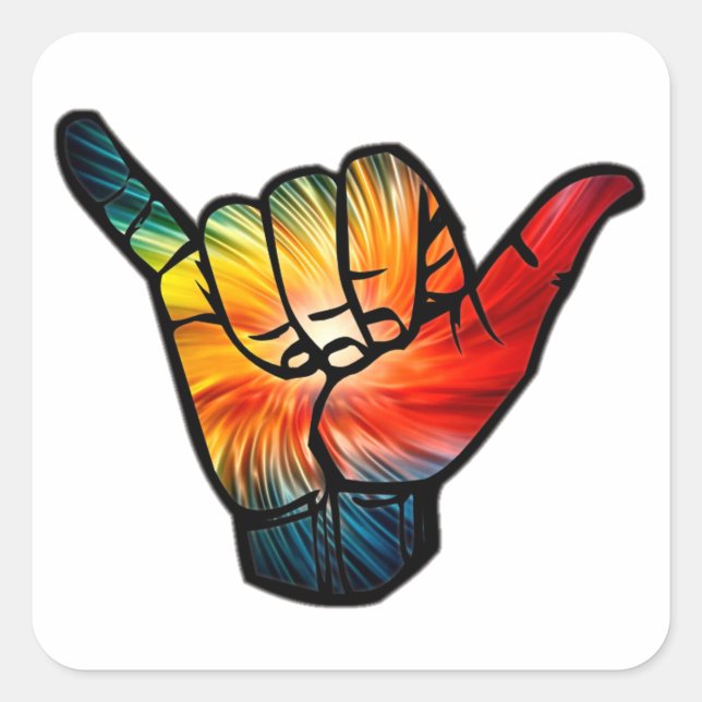 Shaka Rainbow Square Sticker (Front)