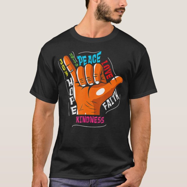 Shaka Sign Peace Kind Courage Orange Unity Day T-Shirt (Front)