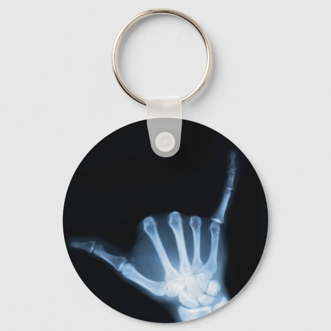 Shaka Sign X-Ray (Hang Loose) Key Ring (Front)