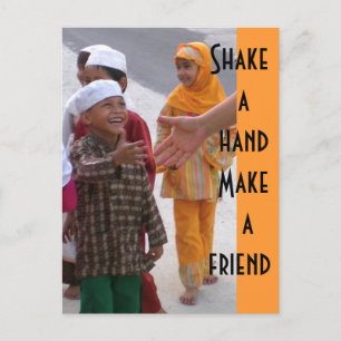 Shake a hand Make a friend Postcard
