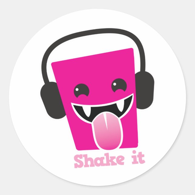 Shake it kawaii DJ Classic Round Sticker (Front)