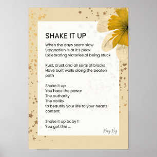 Shake It Up - Uplifting Motivational Poem Poetry Poster