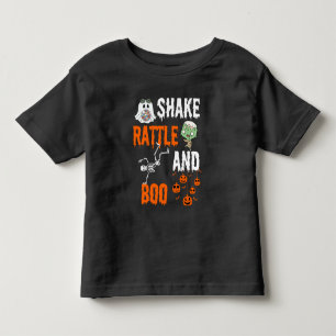 Shake, Rattle, Boo Skeleton Zombie Fun Halloween Toddler T-Shirt