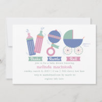 Shake Rattle & Roll Baby Shower Invitation