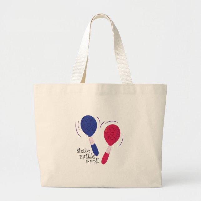 Shake Rattle & Roll Large Tote Bag (Front)