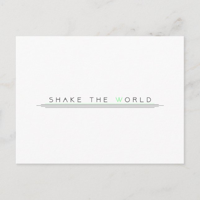 Shake the World Postcard (Front)