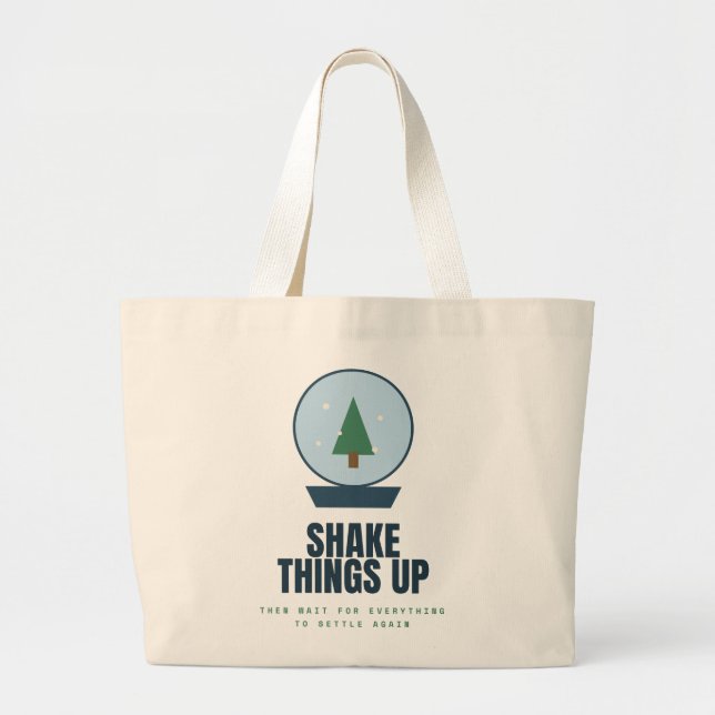 Shake Things Up Retro Motivation Jumbo Tote Bag (Front)