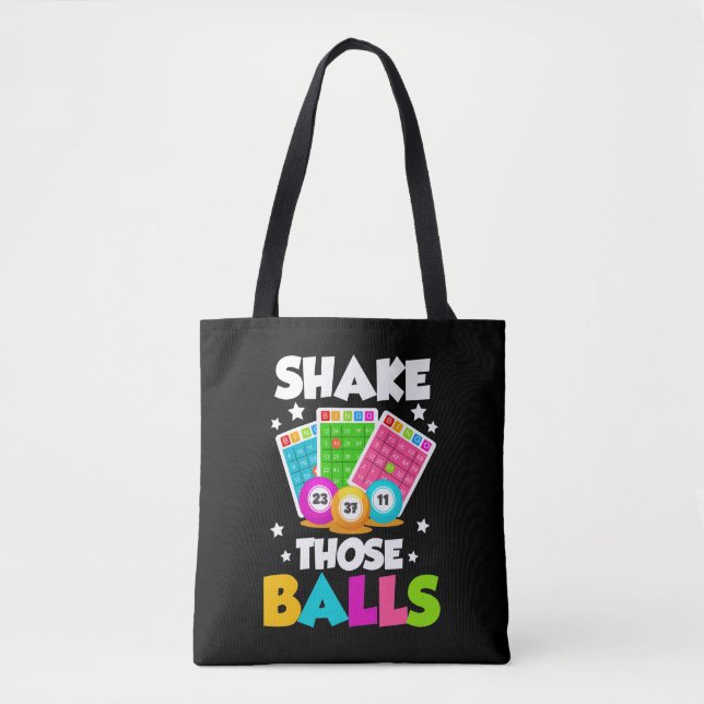 Shake Those Balls Funny Bingo Tote Bag (Front)