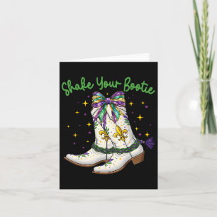 Shake Your Bootie Mardi Gras Boots Card
