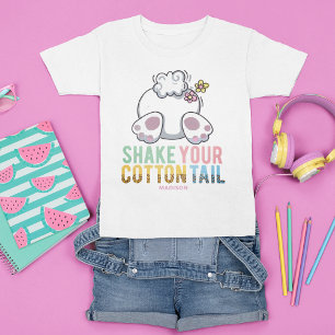 Shake Your Cotton Tail Cute Easter Bunny Add Name T-Shirt