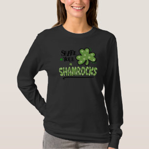 Shake Your Shamrocks Leopard Plaid Clover St Patri T-Shirt