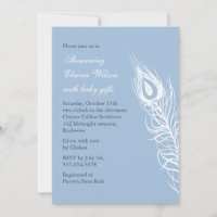 Shake your Tail Feathers Baby Shower Invite (blue)