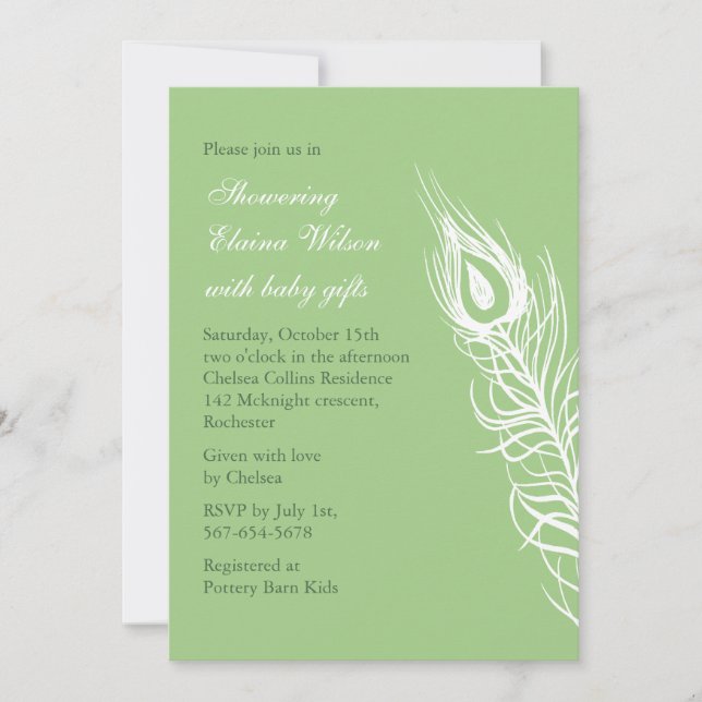 Shake your Tail Feathers Baby Shower Invite green (Front)