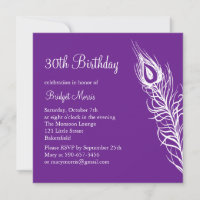Shake Your Tail Feathers Birthday Invite (purple)