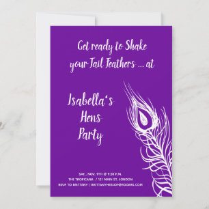 Shake your Tail Feathers Hens Party (violet) Invitation