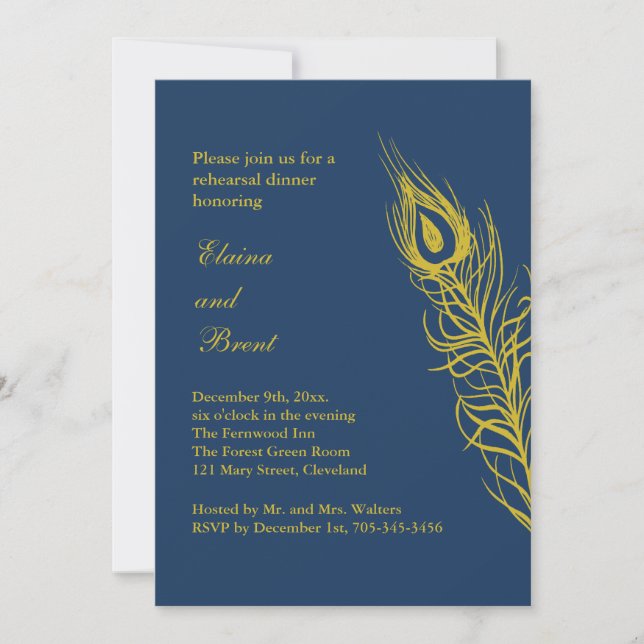 Shake your Tail Feathers Rehearsal Dinner Invitation (Front)
