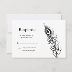 Shake your Tail Feathers RSVP (black) Card