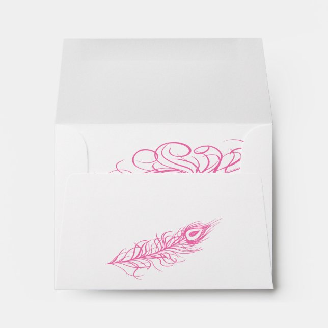 Shake your Tail Feathers RSVP Envelope (fuchsia) (Back (Bottom))