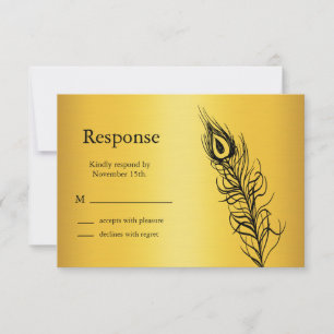 Shake your Tail Feathers RSVP (gold) Card