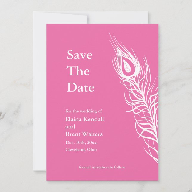 Shake your Tail Feathers Save the Date 1 (fuchsia) (Front)