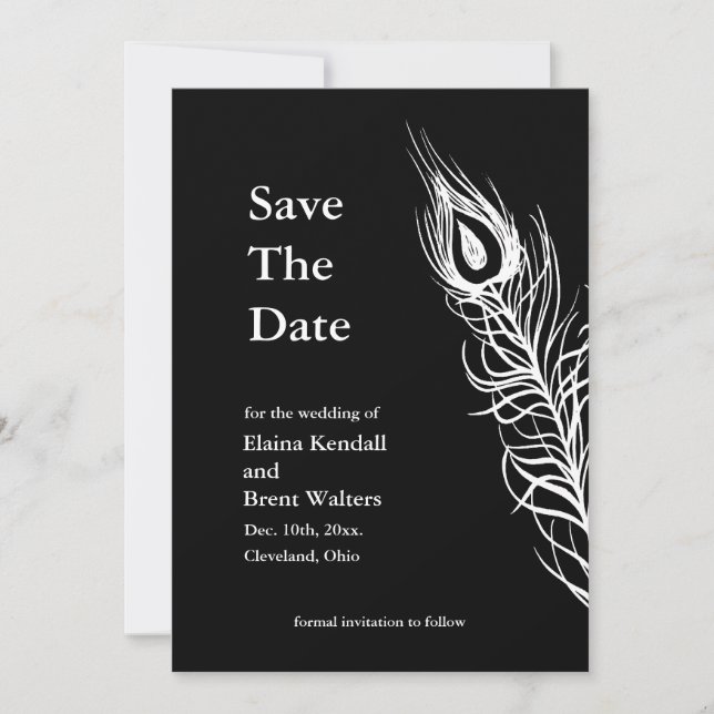 Shake your Tail Feathers Save the Date (black) (Front)