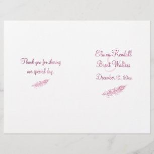Shake your Tail Feathers Wedding Program