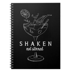 Shaken Martinis Drinking Alcohol Funny Bartender Notebook